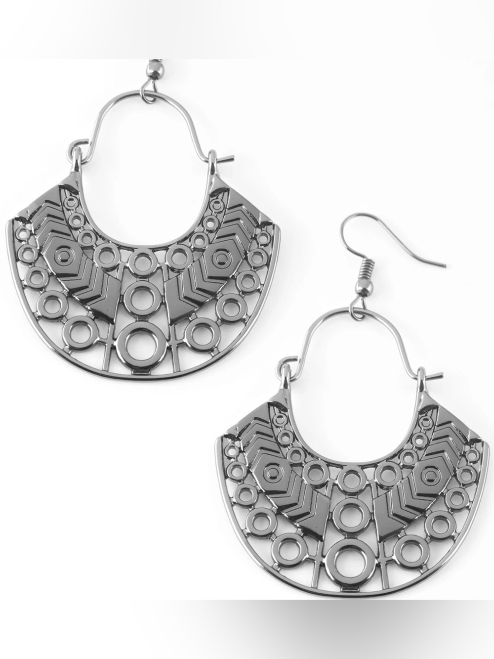 Geometric Filigree Drop Earrings